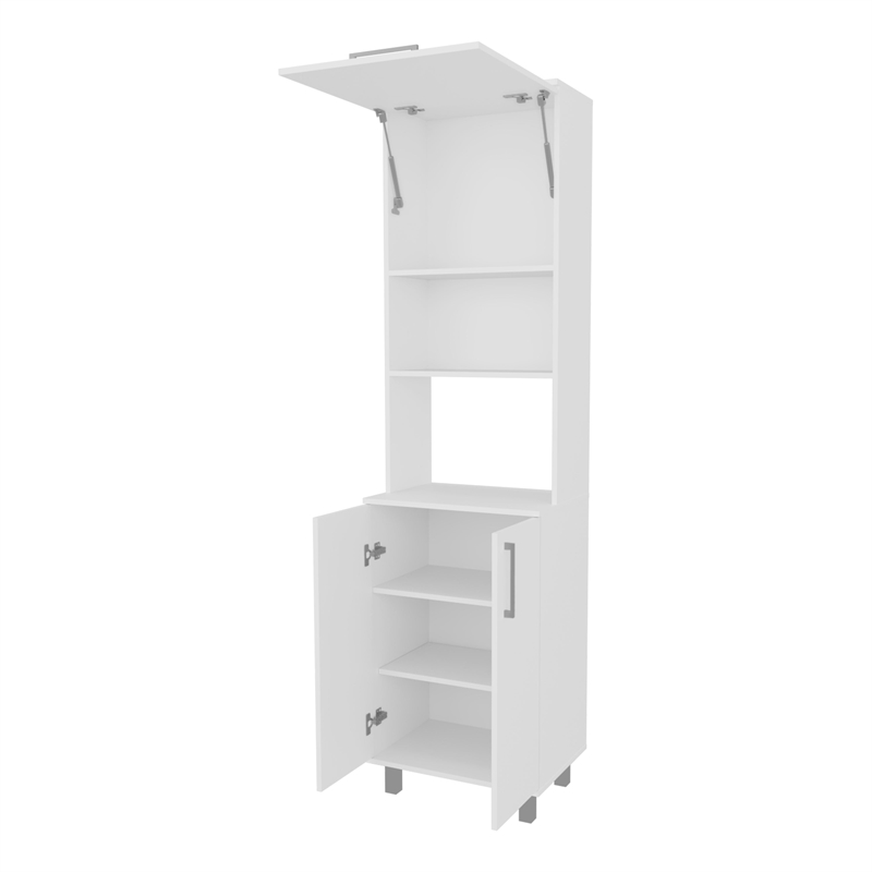 Pemberly Row Kayenta Kitchen Pantry with 2 Doors Open Storage in White