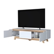 Pemberly Row Entertainment Center with Storage in White Particle Board