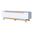 Pemberly Row Entertainment Center with Storage in White Particle Board