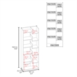 Pemberly Row Bookcase with Vertical Open Storage in Natural Oak Finish