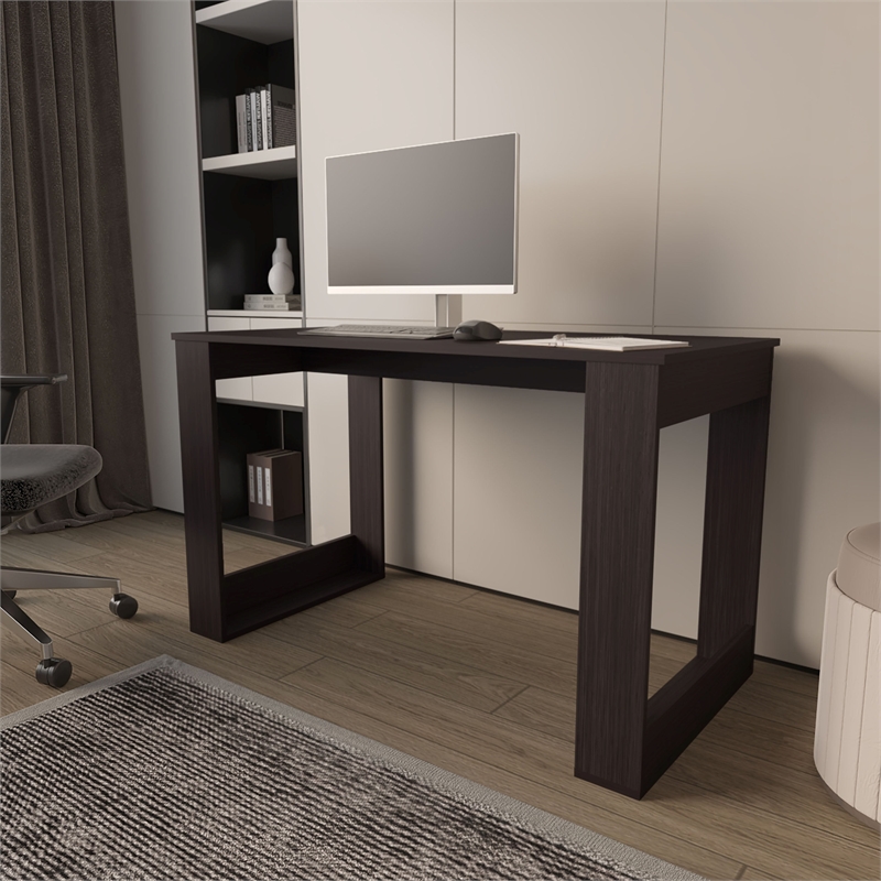 Pemberly Row Desk 47.2 in Engineered Wood Scratch-Resistant Wengue