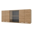 Pemberly Row Wall Cabinet with Four Doors Oak Finish Engineered Wood