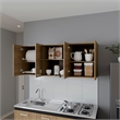 Pemberly Row Wall Cabinet with Four Doors Oak Finish Engineered Wood