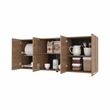 Pemberly Row Wall Cabinet with Four Doors Oak Finish Engineered Wood
