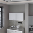 Pemberly Row Kitchen Wall Cabinet with 2 Doors White Engineered Wood