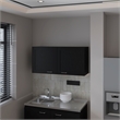 Pemberly Row Nakya Kitchen Wall Cabinet with 2 Doors Engineered Wood Black