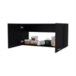 Pemberly Row Nakya Kitchen Wall Cabinet with 2 Doors Engineered Wood Black