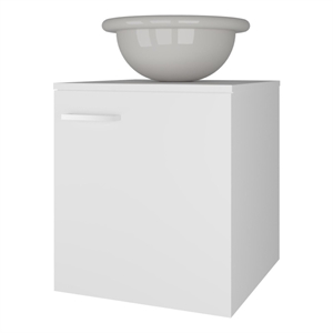 Pemberly Row Pirtleville Bathroom Vanity with Integrated Sink White Finish