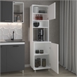 Pemberly Row Buckeye Kitchen Pantry with Open Storage and 2 Doors White