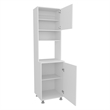 Pemberly Row Buckeye Kitchen Pantry with Open Storage and 2 Doors White