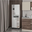 Pemberly Row Buckshot Kitchen Pantry with Open Storage and 2 Doors White