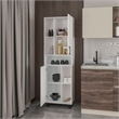 Pemberly Row Buckshot Kitchen Pantry with Open Storage and 2 Doors White