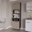 Pemberly Row Bullhead City Kitchen Pantry with 4 Doors White Oak Wengue