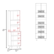 Pemberly Row Bullhead City Kitchen Pantry with 4 Doors White Oak Wengue