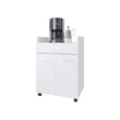 Pemberly Row Burnside Kitchen Cart with 2 Doors and Drawer White