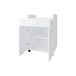 Pemberly Row Burnside Kitchen Cart with 2 Doors and Drawer White