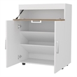 Pemberly Row North Fork Shoe Rack with Lift-Up Compartment White/Natural Oak