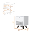 Pemberly Row Nightstand with 1 Drawer Wood in White Finish