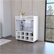 Pemberly Row Rolling Bar Cart with Bottle Rack in White Finish