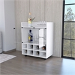 Pemberly Row Rolling Bar Cart with Bottle Rack in White Finish
