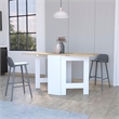 Pemberly Row Kailua Folding Dining Table Engineered Wood White Macadamia