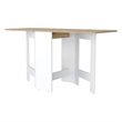 Pemberly Row Kailua Folding Dining Table Engineered Wood White Macadamia