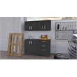 Pemberly Row Conway 4 Piece Garage Set Engineered Wood Black Finish