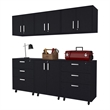 Pemberly Row Keene 6 Piece Garage Set Black Engineered Wood Finish