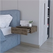 Pemberly Row Vienna Floating Nightstand Wall-Mount Engineered Wood Brown