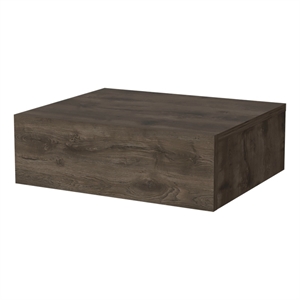 Pemberly Row Vienna Floating Nightstand Wall-Mount Engineered Wood Brown
