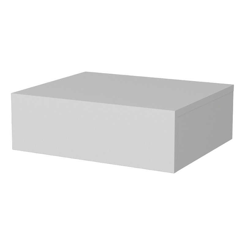 Pemberly Row Vienna Floating Nightstand Wall-Mount Engineered Wood White