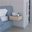 Pemberly Row Vienna Floating Nightstand Wall-Mount Engineered Wood Gray
