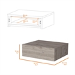Pemberly Row Vienna Floating Nightstand Wall-Mount Engineered Wood Gray