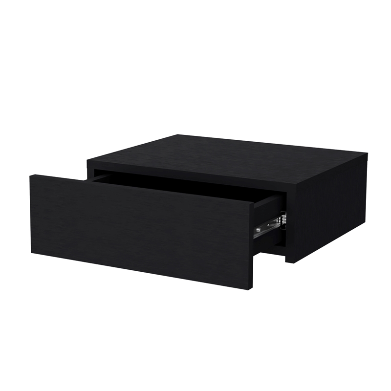 Pemberly Row Vienna Floating Nightstand in Black Finish