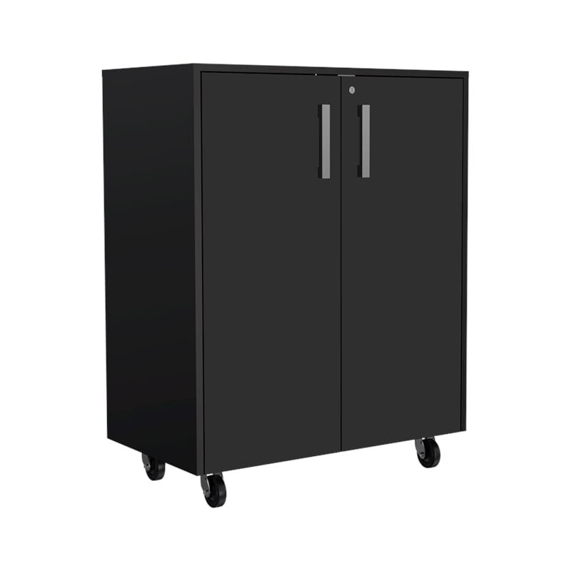 Pemberly Row 2 Piece Garage Set in Black Engineered Wood