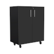 Pemberly Row 2 Piece Garage Set in Black Engineered Wood