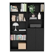 Pemberly Row 2 Piece Black Bookcase Set with Open and Closed Shelving
