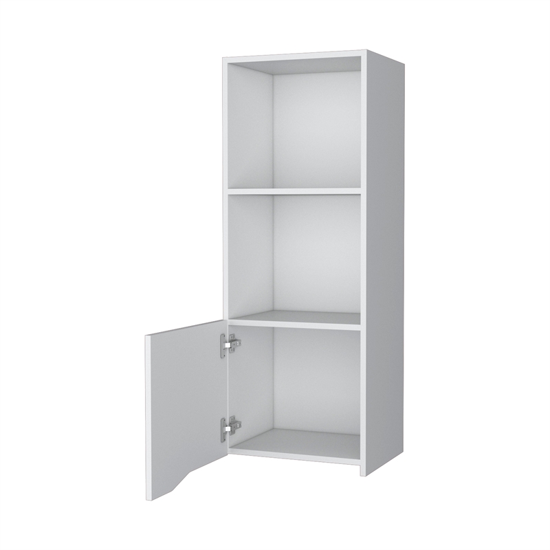 Pemberly Row Pima Wall Cabinet Engineered Wood White One Door