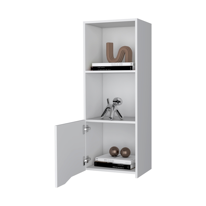Pemberly Row Pima Wall Cabinet Engineered Wood White One Door