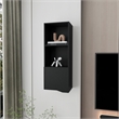 Pemberly Row Pima Wall Cabinet Engineered Wood Black One Door
