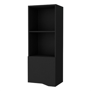 Pemberly Row Pima Wall Cabinet Engineered Wood Black One Door