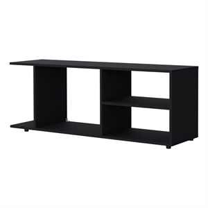 Pemberly Row Console Table with Open Storage Engineered Wood Black