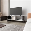 Pemberly Row Rock Point TV Stand with Storage in Walnut and White Finish