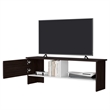 Pemberly Row Rock Point TV Stand with Storage in Walnut and White Finish