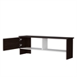 Pemberly Row Rock Point TV Stand with Storage in Walnut and White Finish