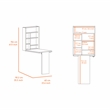 Pemberly Row Dalton Foldable Table with Hutch in Engineered Wood Grey