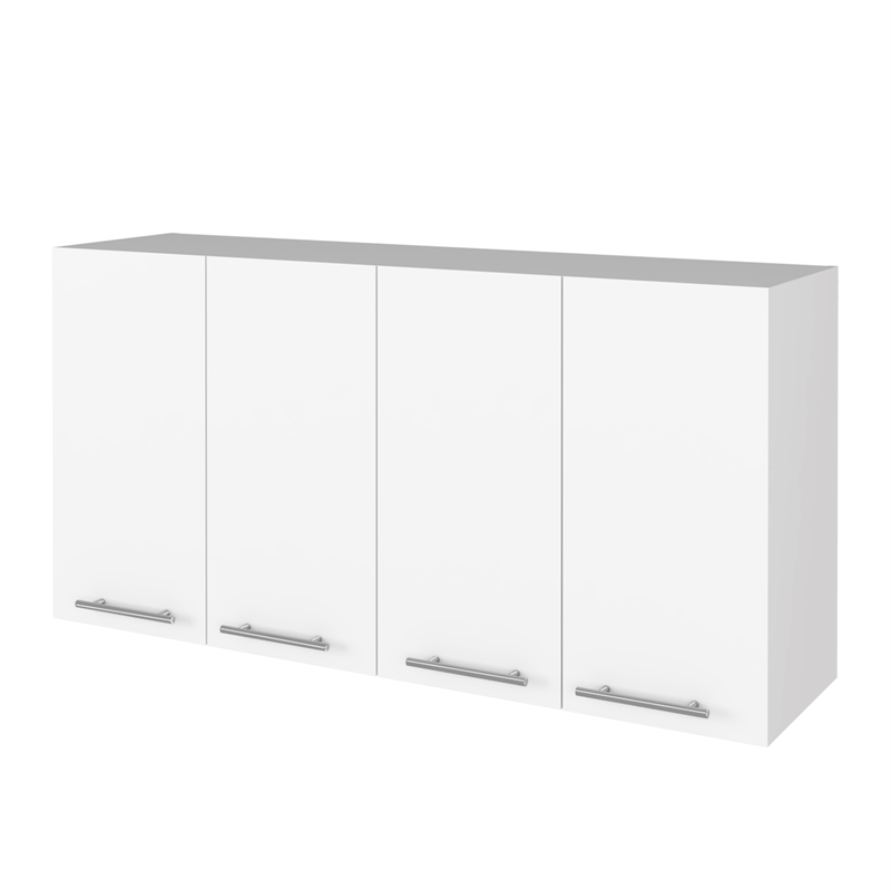 Pemberly Row 2-Piece Engineered Wood Kitchen Set in White and Walnut