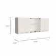 Pemberly Row 2-Piece Engineered Wood Kitchen Set in White and Walnut