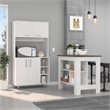 Pemberly Row 2-Piece Engineered Wood Kitchen Set with Island and Pantry