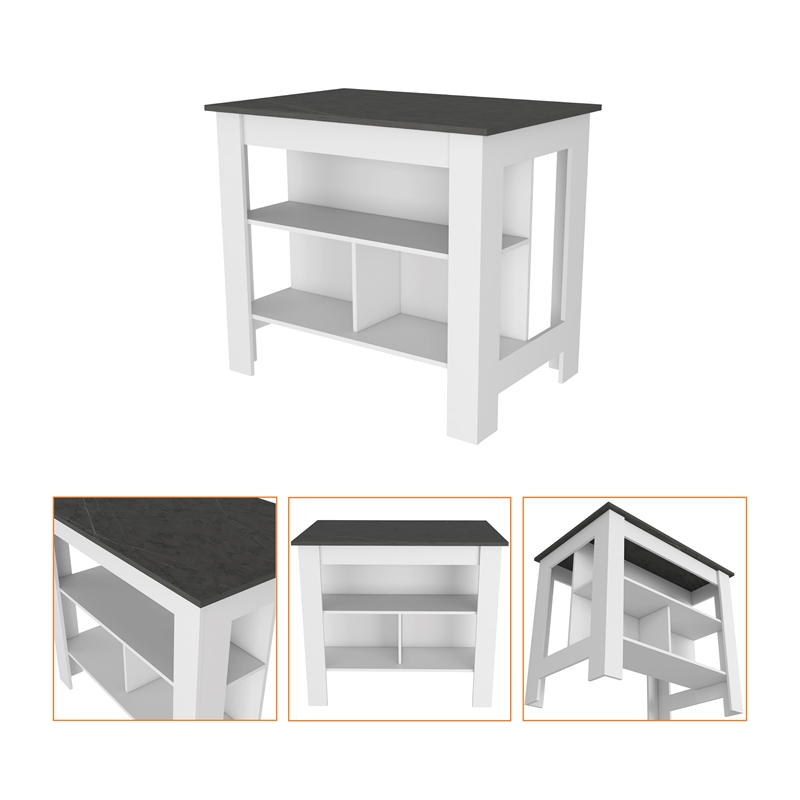 Pemberly Row 2-Piece Engineered Wood Kitchen Set in White